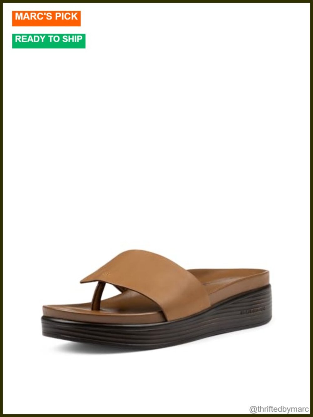 Women's Slide Sandals Platform Heel Slip On Leather
